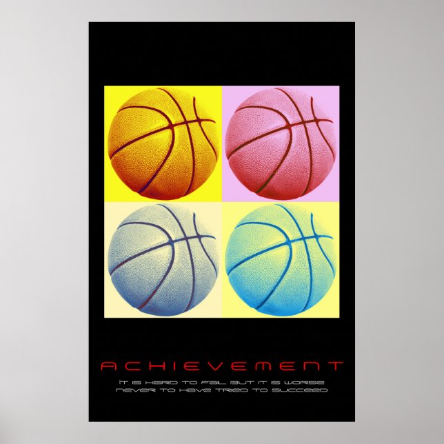 Affiche Pop Art Motivation Réussite Basketball (Devant)