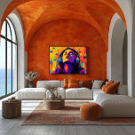 Affiche Pop Art Music Lover - Headphone Groove Art<br><div class="desc">Cette scène musicale pop art vibrante capture le bonheur d'écouter de la musique, avec une personne immergée dans le son avec des écouteurs audacieux et colorés. Parfait pour les amateurs de musique, cette oeuvre d'art déborde de couleur et d'énergie, idéale pour les salles de musique, les espaces de vie, ou...</div>