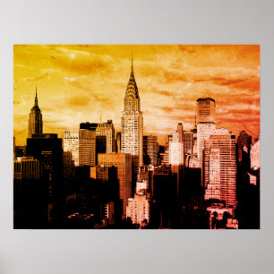 Affiche Pop Art New York City Ink Sketch