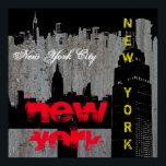 Affiche Pop Art New York City Manhattan Skyscrapts<br><div class="desc">OEuvre numérique de style pop art contemporain - Statue de la Liberté,  gratte-ciel Poster d'art</div>