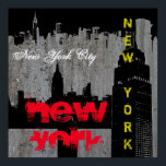 Affiche Pop Art New York City Manhattan Skyscrapts<br><div class="desc">OEuvre numérique de style pop art contemporain - Statue de la Liberté,  gratte-ciel Poster d'art</div>