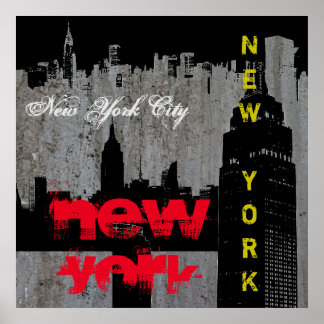 Affiche Pop Art New York City Manhattan Skyscrapts