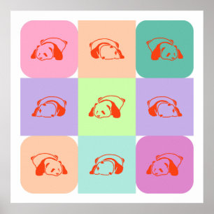 Affiche Pop Art Panda Bear Mix