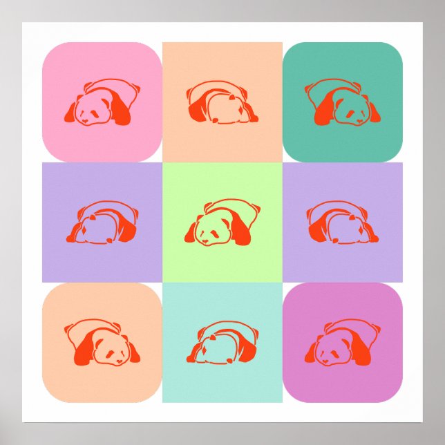 Affiche Pop Art Panda Bear Mix (Devant)