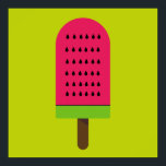 Affiche Pop art popsicle fruity watermelon<br><div class="desc">A cute pop art colorful bright illustration of a watermelon popsicle ice-block in pink and lime green. Happy and fruity !</div>