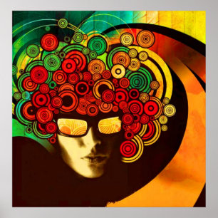 affiche pop art psychédélique DE 8.99