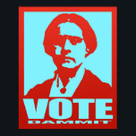Affiche Pop-Art Red & Aqua Vote Dammit Susan B. Anthony<br><div class="desc">Ce design moderne de style pop-art présente un portrait silhouette de Susan dans les tons rouge et bleu aqua. En dessous de son portrait se trouvent les mots "Vote Dammit" en gras aqua type. Susan B. Anthony a travaillé longtemps et dur pour aider à l'établissement du 19e amendement, donnant aux...</div>
