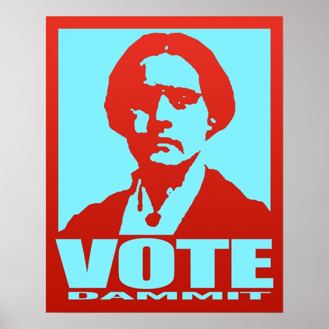 Affiche Pop-Art Red & Aqua Vote Dammit Susan B. Anthony (Devant)