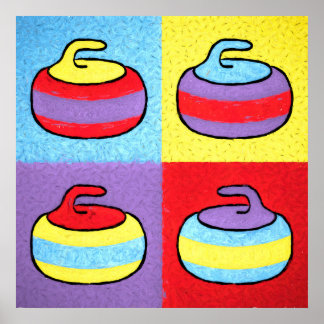 Affiche Pop Art Rocks Curling Design