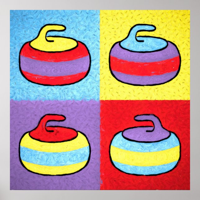 Affiche Pop Art Rocks Curling Design (Devant)