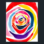 Affiche pop art rose Abstrait<br><div class="desc">Pop art de peinture originale aquarelle d'un rose abstrait aux couleurs colorées. Style pop art.</div>