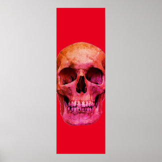 Affiche Pop Art rouge crâne