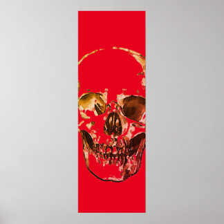 Affiche Pop Art rouge crâne