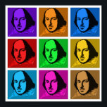 Affiche Pop Art Shakespeare<br><div class="desc">Cette version pop art colorée de Shakespeare est une façon amusante d'express votre amour du Barde d'Avon. Disponible sur une large gamme de t-shirts et cadeaux.</div>