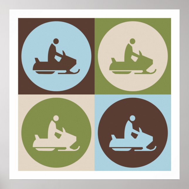 Affiche Pop Art Snowmobiling (Devant)