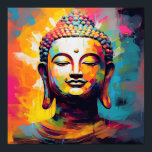 Affiche Pop Art Souriant Buddha buste<br><div class="desc">Abstrait,  pop art souriant Bouddha art buste</div>