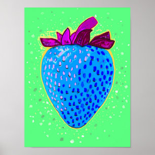 Affiche Pop Art Strawberry Blue