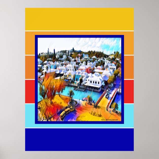 Affiche Pop Art Stripes Bermudes (Devant)