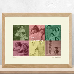 Affiche Pop Art Style Famille Photo Collage
