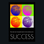 Affiche Pop Art Success Motivational Basketball tendance<br><div class="desc">Sport Thème Numériquement Edited Art - Basketball Poster Imprimer - Digital Comic Style Artwork - College Pop Art - Computer Images - La seule façon de faire un grand travail est d'aimer ce que vous faites.</div>
