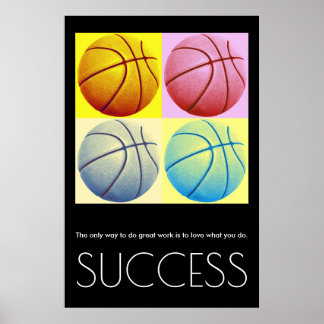 Affiche Pop Art Success Motivational Basketball tendance