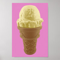 Pop Art Vanilla Ice Crem Cone