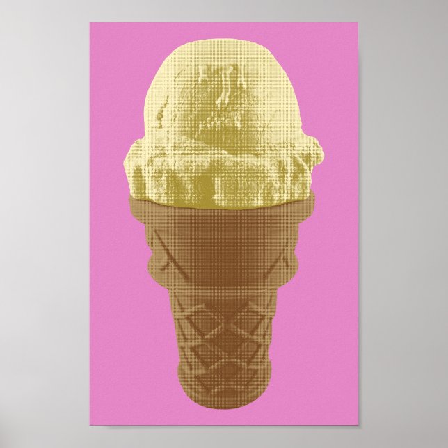 Affiche Pop Art Vanilla Ice Crem Cone (Devant)