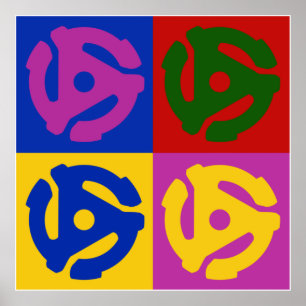 Affiche Pop Art Vinyl Record 45 tr/min Audiophile