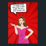 Affiche Pop Art Woman Drôle Sassy Sarcastique dire<br><div class="desc">Si vous avez besoin d'un bon rire, ne cherchez pas plus loin que cette Pop Art Woman Funny Sassy Sarcastic Saying Poster. L'affiche est une citation humoristique et sarcastique qui vous fera rire : "Bien sûr, les femmes ne travaillent pas aussi dur que les hommes. Nous le faisons correctement la...</div>