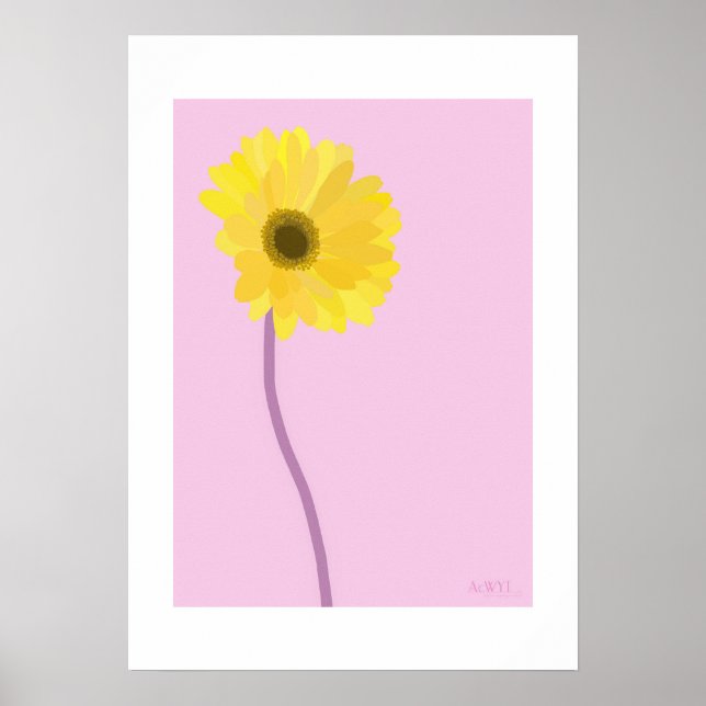 Affiche POP Botanical Art - Gerbera (Devant)