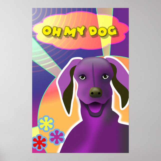 Affiche Pop de Chien Happy moderne Colorful Happy (Devant)