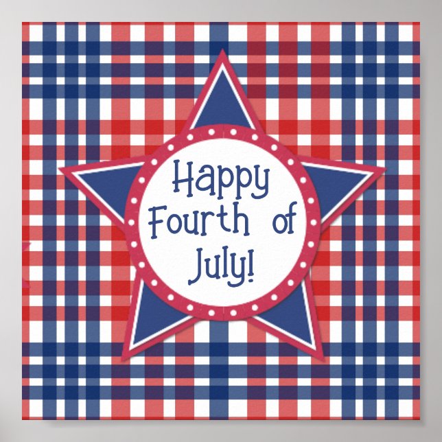 Affiche Pop de gâteau rouge, blanc et bleu (Devant)