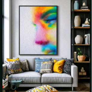Affiche Pop Femme : Explosion de couleurs