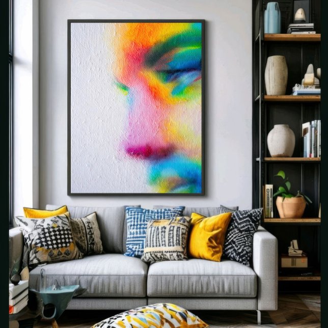 Affiche Pop Femme : Explosion de couleurs (Créateur téléchargé)