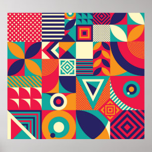 Affiche Pop formes géométriques abstraites, motif transpar