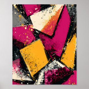 Affiche Pop Graphique Moderne : Fragmentation Abstraite