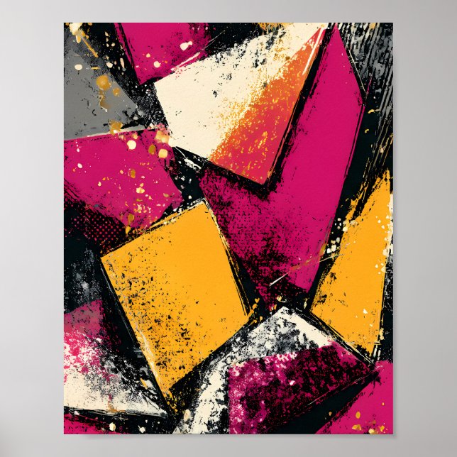 Affiche Pop Graphique Moderne : Fragmentation Abstraite (Devant)