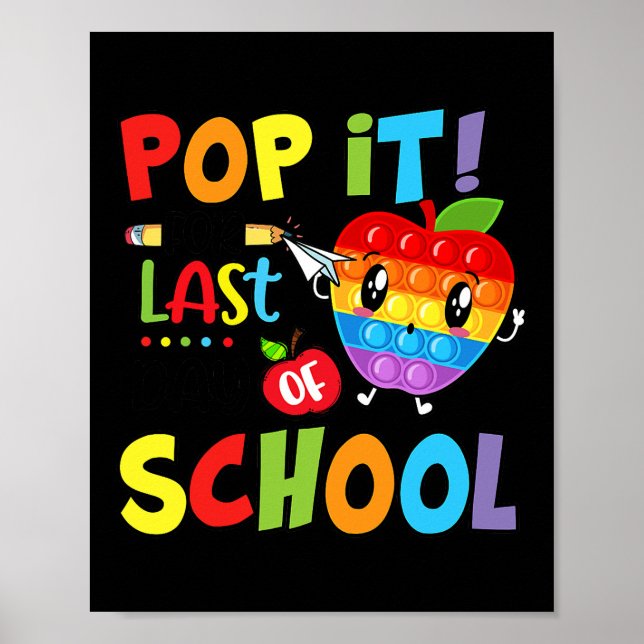 Affiche Pop It For Dernier Day Of School Cute Apple Fidget (Devant)