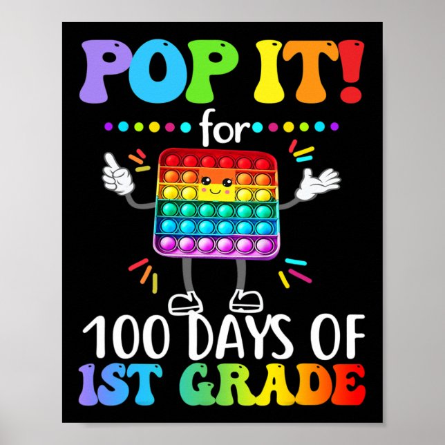 Affiche Pop It Pendant 100 Jours Joyeux 100e Jour Popping (Devant)