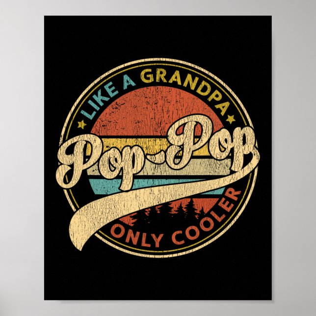 Affiche Pop Pop Comme Un Grand-Père Seulement Glacière Ret (Devant)