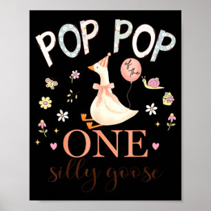 Affiche Pop pop de la fille du premier anniversaire d'une
