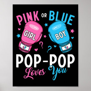 Affiche Pop-pop rose ou bleu vous aime Boxer Genre Revea