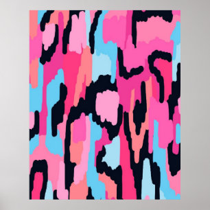 Affiche Pop rose Abstrait