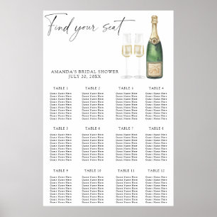 Affiche Pop the champagne bridal shower chart