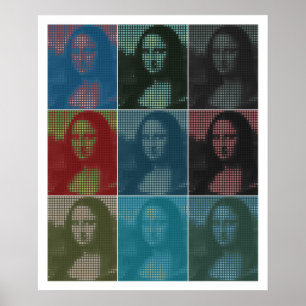Affiche Popart de pixel : Mona Lisa de da Vinci (La