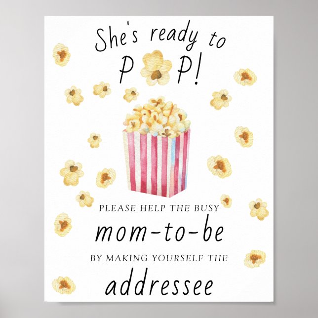 Affiche Popcorn - Aidez le "Maman-to-Be" occupé (Devant)