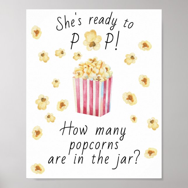 Affiche Popcorn - devinez combien de pop-corns dans le pot (Devant)