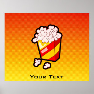 Affiche Popcorn orange jaune