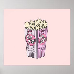 Affiche Popcorn rose