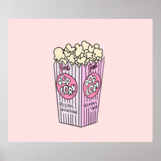 Affiche Popcorn rose